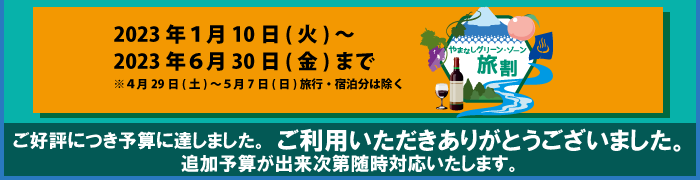 山梨グリーンゾーン旅割